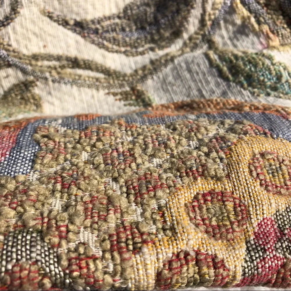 Vintage Floral Tapestry Wood Dowel Carpet Knitting Bag - Picture 4 of 8